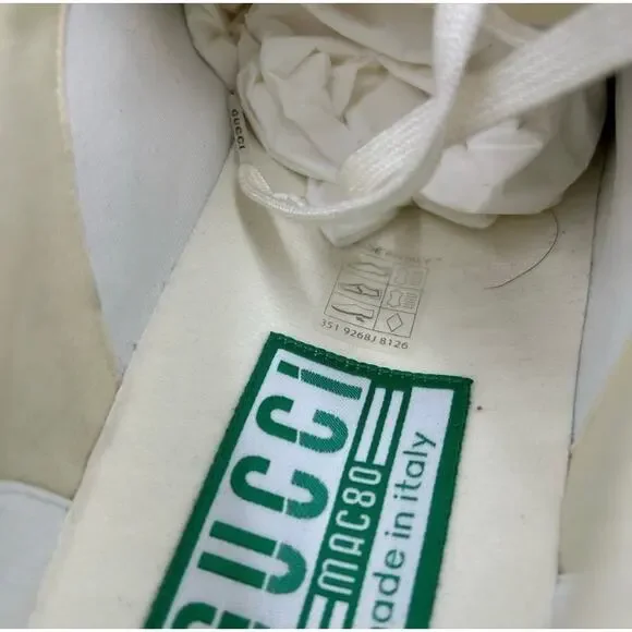 Men's Gucci Mac 80 low top leather sneakers size 11 fits 11.5 US made in Italy - Picture 6 of 14